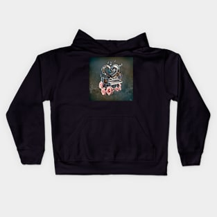 Steampunk piano with heart Kids Hoodie